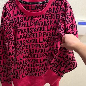 Karl Lagerfeld women’s  Fuchsia and Black Logo Sweatshirt